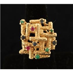 Ruby, Sapphire & Emerald Ring