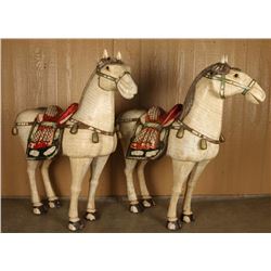 Pair of Bone Inlaid Chinese Horses