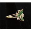 Image 2 : Ladies Vintage Diamond & Emerald Ring