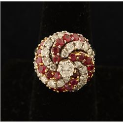 Timeless Ladies Diamond & Ruby Ring Set