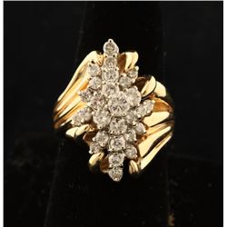 Ladies Large Diamond Cluster Ring