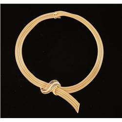 Beautiful 14 KT Yellow Gold and Diamond Necklace