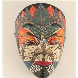 Vintage African Hand Painted Ceremonial Face Mask