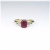 Image 1 : Very Nice Ring Featuring a Red Emerald Cut Ruby