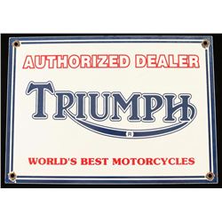 Vintage Triumph Motorcycles Porcelain Sign