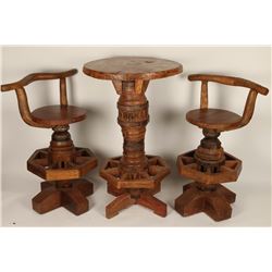 Rustic Log Table & Chairs Set
