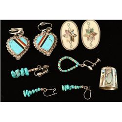 Lot of Zuni Inlaid Earrings