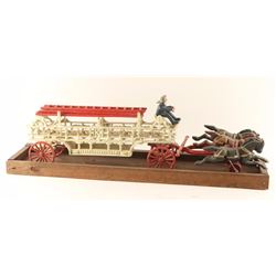 Repro Cast Iron Fire Rig with Horse Team