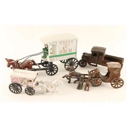 Lot of 5 Repro Cast Iron Toys