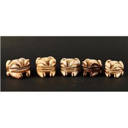 Lot of 5 Pre Ban Ivory Frogs