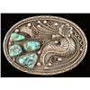 Image 1 : Sterling Silver & Turquoise Belt Buckle