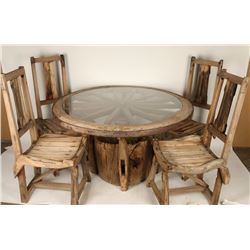 Rustic Wagon Wheel Dining Table