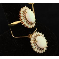 Fire Opal Ring & Pendant Set