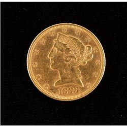 1886 $5 Gold Coin
