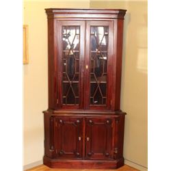 Flame Mahogany Corner China Cabinet