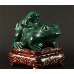 Malachite Frogs Carving