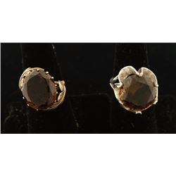 Lot of 2 Vintage Smoky Topaz Rings