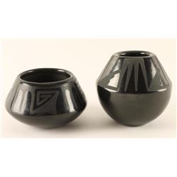 Collection of 2 Blackware Pots