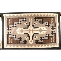 Early Native American Navajo Two Grey Hills Rug