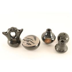 Lot of 5 Miniature Blackware Pots