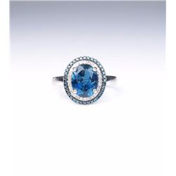 Stylish Ring Set With a London Blue Topaz