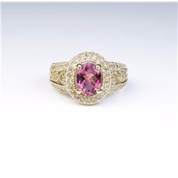 Colorful Ring Featuring a Pink Tourmaline