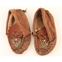 Pair of Childs Beaded Leather Moccasins
