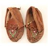 Image 1 : Pair of Childs Beaded Leather Moccasins