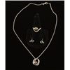 Image 2 : Black Pearl Pendant, Ring & Earrings Set