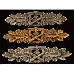 German WWII Army Bronze, Silver & Gold Clasps