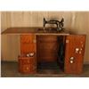 Image 1 : Antique Oak Sewing Machine & Cabinet