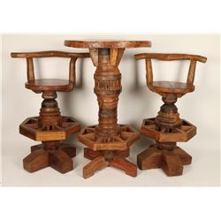 Rustic Log Table & Chairs Set