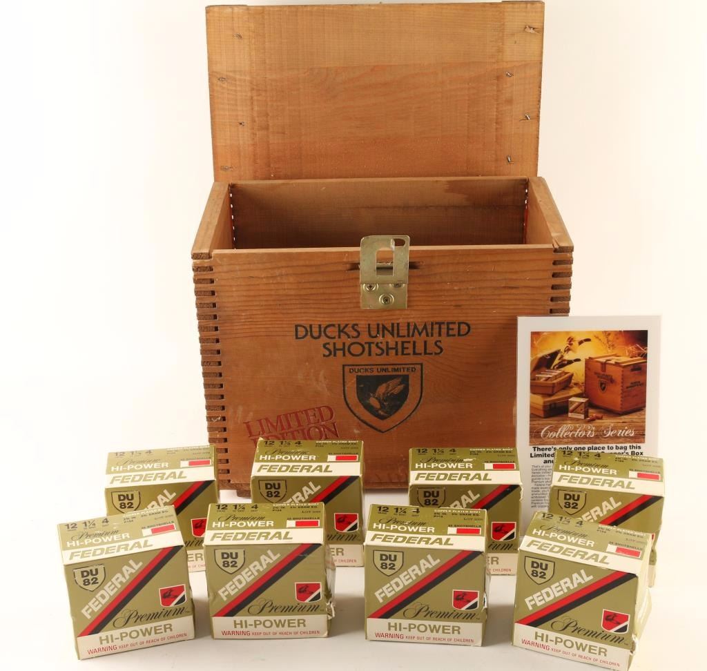 Federal Shells Box Wood Gunner's Box & Federal DU Shells