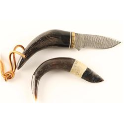 Lot of 2 Horn Handled Knives