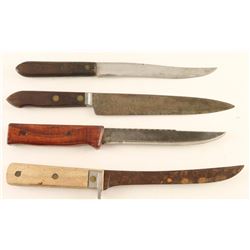 Lot of 4 Rustic Skinning Knives
