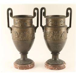 Lot of 2 Brass Urns