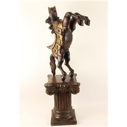 Asian Wooden Horse on Base