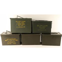 Lot of 5 Empty Ammo Cans