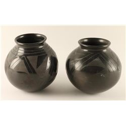 Lot of 2 Blackware Mata Ortiz Pots