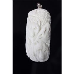 Hand Carved Eagle & Bear  Pendant