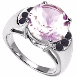 Natural Pink Amethyst & Sapphire Ring