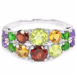 Natural Multi Gemstone Ring