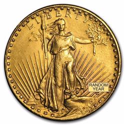 1907 $20 Saint-Gaudens Gold Double Eagle Coin Over 100 Years Old