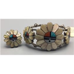 Zuni Inlay Bracelet And Ring - Laate