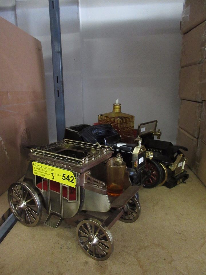 3 Vintage Car Shaped Liquor Decanters