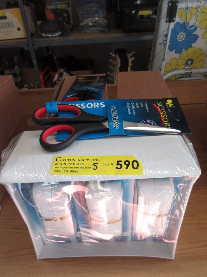 4 Dozen New Scissors & a Box of Velcro Tape