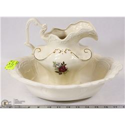VINTAGE CERAMIC ARNER'S WASH BASIN AND PITCHER