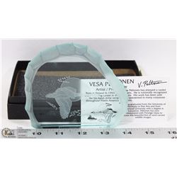 VESA PELTONEN GLASS ETCHED CANADIAN GOOSE