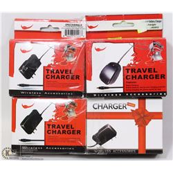 LOT OF 4 UNIVERSAL WIRELESS TRAVEL CHARGERS