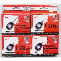 LOT OF 4 UNIVERSAL WIRELESS TRAVEL CHARGERS